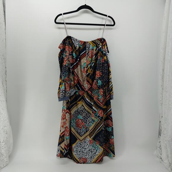 Speed Control 2X Knee Length Women's Dress Bell Sleeves - Picture 2 of 14